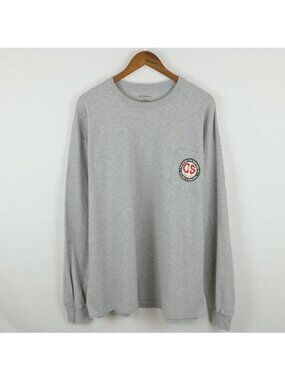 Sportex Safety Men's 2XL Gray Cotton Crewneck Breathable Long Sleeve Pocket Tee